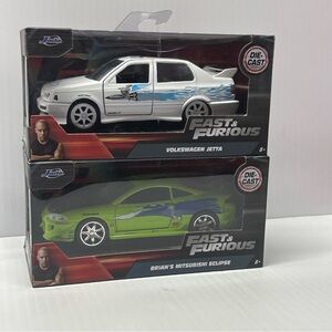 Jada Fast & Furious Brian's Mitsubishi Eclipse & Jesse’s Volkswagen 1:32 Diecast